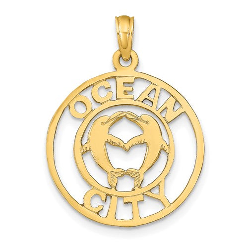 14k-ocean-city-w-dolphins-pendant-SolomonJeweler-Wichita-KS-CustomJewelry