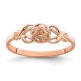 14k rose gold polished flower ring featuring intricate floral design, crafted by Solomon Jewelers for elegant jewelry style.