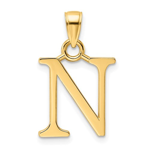 14k-polished-letter-n-pendant-SolomonJeweler-Wichita-KS-CustomJewelry