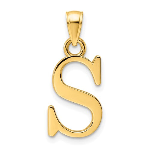 14k-polished-letter-s-pendant-SolomonJeweler-Wichita-KS-CustomJewelry