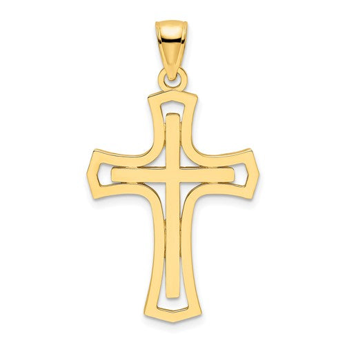14k-polished-double-cross-pendant-SolomonJeweler-Wichita-KS-CustomJewelry