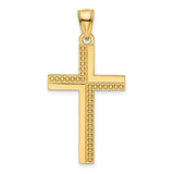 14k-polished-beaded-cross-pendant-SolomonJeweler-Wichita-KS-CustomJewelry