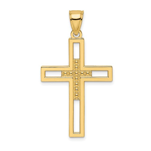 14k-beaded-polished-double-cross-pendant-SolomonJeweler-Wichita-KS-CustomJewelry