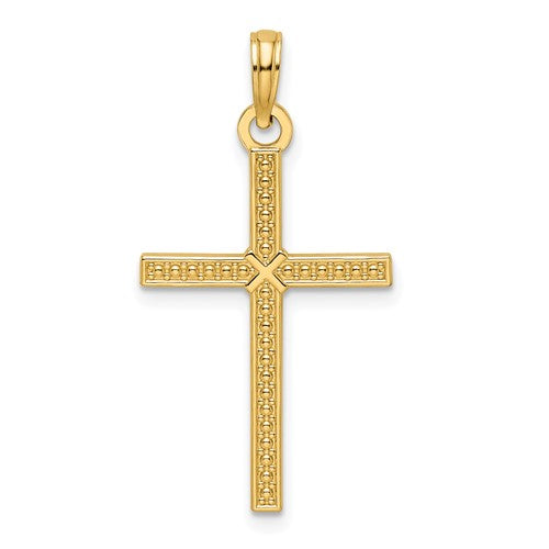 14k-beaded-polished-fancy-cross-pendant-SolomonJeweler-Wichita-KS-CustomJewelry