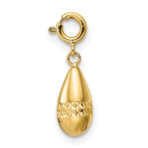14k-polished-diamond-cut-teardrop-w-spring-ring-clasp-charm-SolomonJeweler-Wichita-KS-CustomJewelry