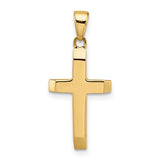 14k-polished-tapered-ends-hollow-cross-pendant-SolomonJeweler-Wichita-KS-CustomJewelry