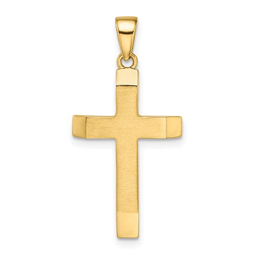 14k-satin-polished-beveled-medium-latin-cross-pendant-SolomonJeweler-Wichita-KS-CustomJewelry