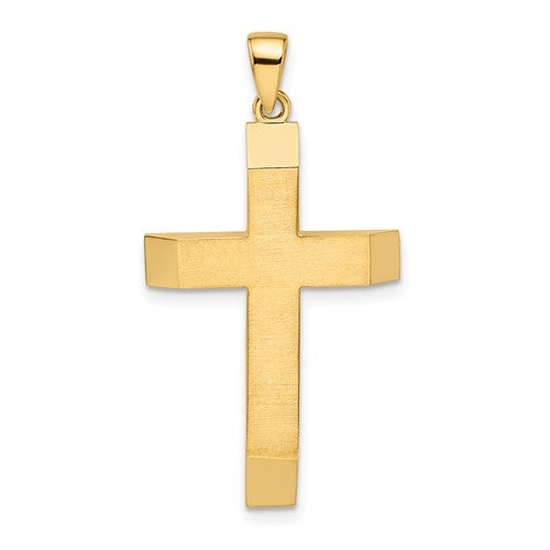 14k-satin-polished-beveled-large-latin-cross-pendant-SolomonJeweler-Wichita-KS-CustomJewelry