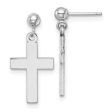14k-white-gold-polished-cross-earrings-SolomonJeweler-Wichita-KS-CustomJewelry