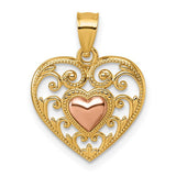 14k-two-tone-polished-and-textured-fancy-heart-in-heart-pendant-SolomonJeweler-Wichita-KS-CustomJewelry