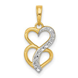 14k-with-white-rhodium-polished-and-brushed-heart-above-heart-charm-SolomonJeweler-Wichita-KS-CustomJewelry