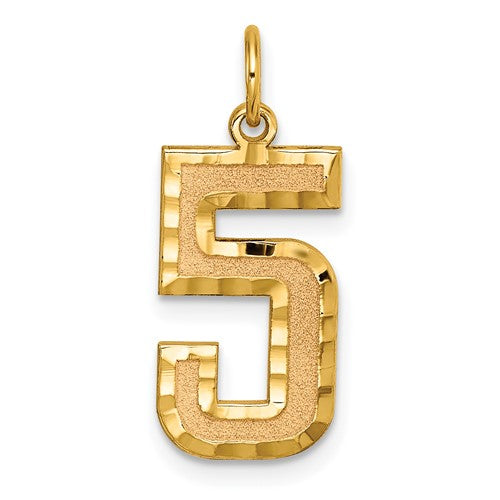 14k-large-brushed-diamond-cut-number-5-charm-SolomonJeweler-Wichita-KS-CustomJewelry
