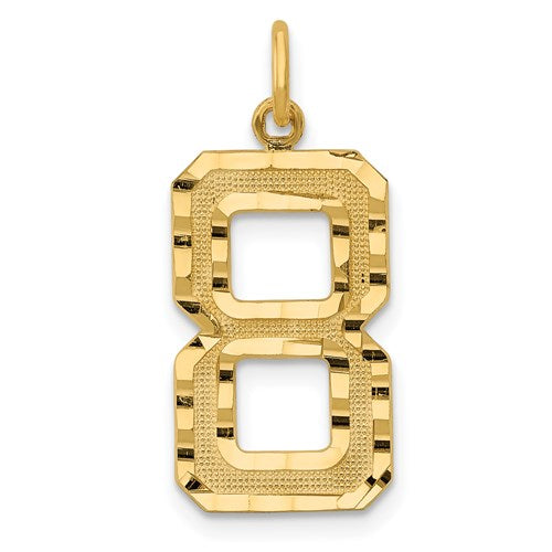 14k-large-brushed-diamond-cut-number-8-charm-SolomonJeweler-Wichita-KS-CustomJewelry