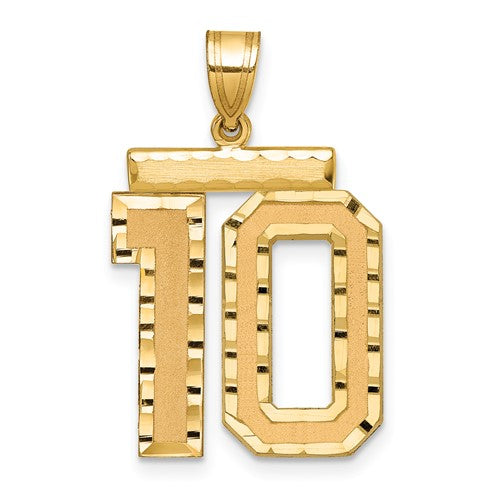 14k-large-brushed-diamond-cut-number-10-charm-SolomonJeweler-Wichita-KS-CustomJewelry
