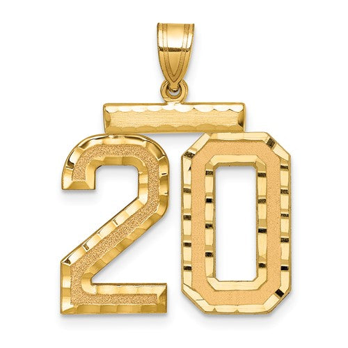 14k-large-brushed-diamond-cut-number-20-charm-SolomonJeweler-Wichita-KS-CustomJewelry