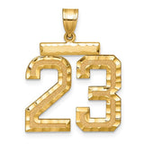 14k-large-brushed-diamond-cut-number-23-charm-SolomonJeweler-Wichita-KS-CustomJewelry