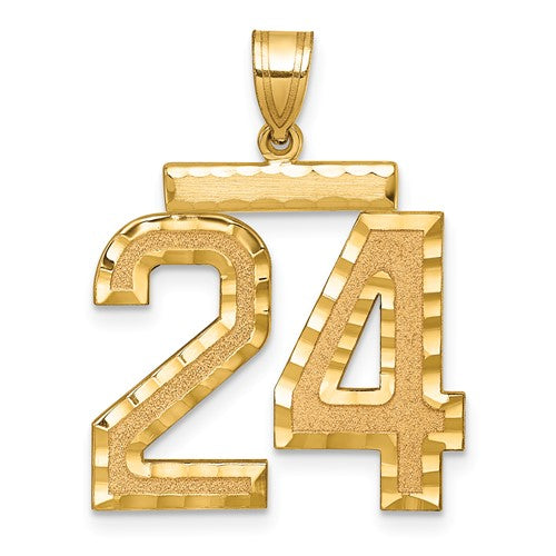 14k-large-brushed-diamond-cut-number-24-charm-SolomonJeweler-Wichita-KS-CustomJewelry