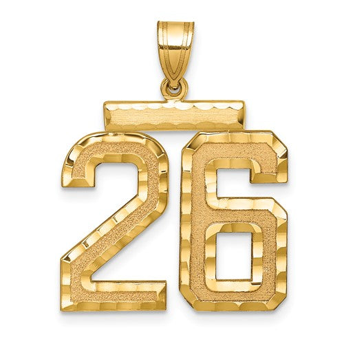 14k-large-brushed-diamond-cut-number-26-charm-SolomonJeweler-Wichita-KS-CustomJewelry