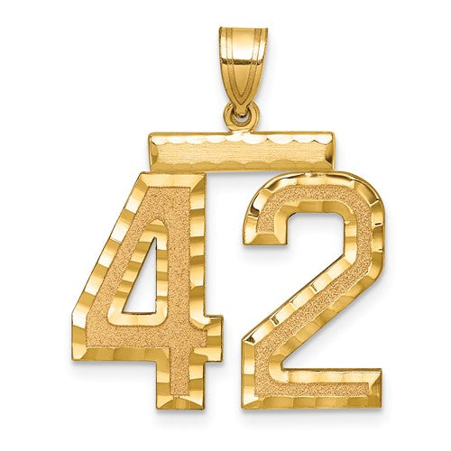 14k-large-brushed-diamond-cut-number-42-charm-SolomonJeweler-Wichita-KS-CustomJewelry