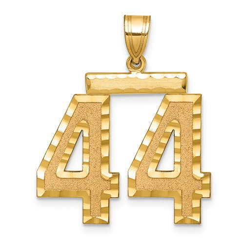 14k-large-brushed-diamond-cut-number-44-charm-SolomonJeweler-Wichita-KS-CustomJewelry