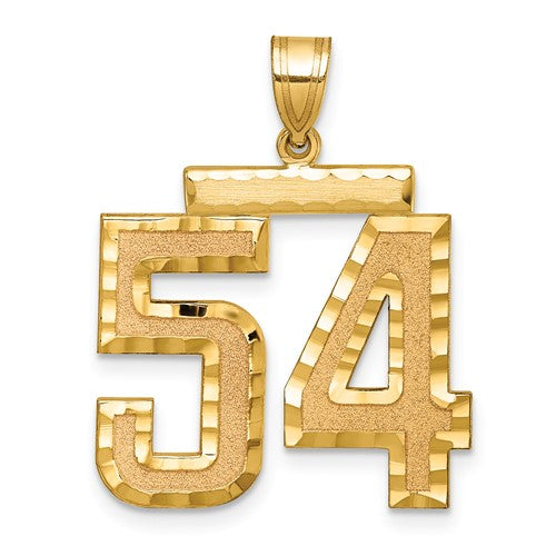 14k-large-brushed-diamond-cut-number-54-charm-SolomonJeweler-Wichita-KS-CustomJewelry