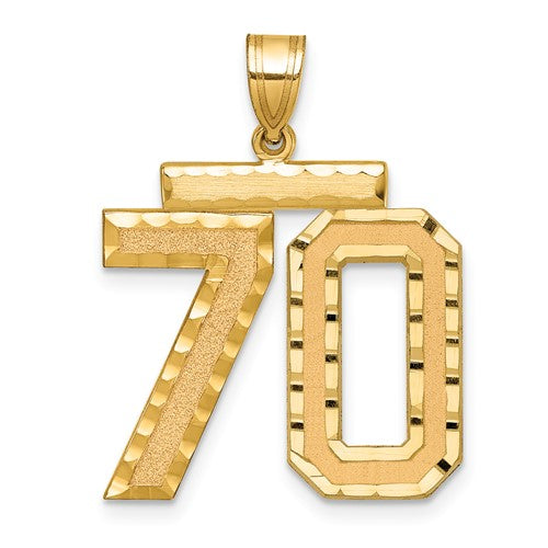 14k-large-brushed-diamond-cut-number-70-charm-SolomonJeweler-Wichita-KS-CustomJewelry