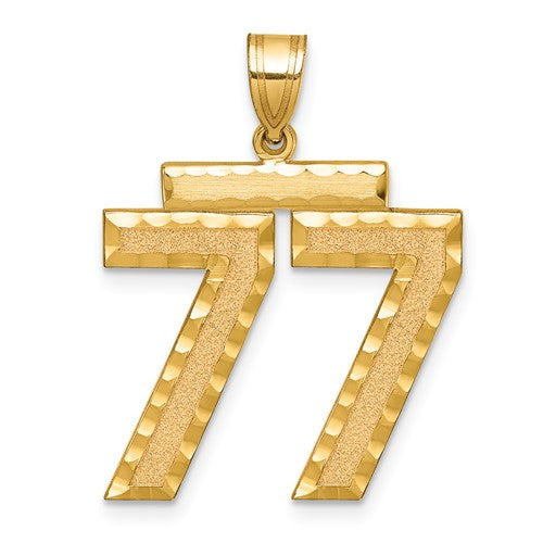 14k-large-brushed-diamond-cut-number-77-charm-SolomonJeweler-Wichita-KS-CustomJewelry