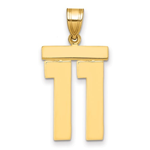 14k-large-polished-number-11-charm-SolomonJeweler-Wichita-KS-CustomJewelry