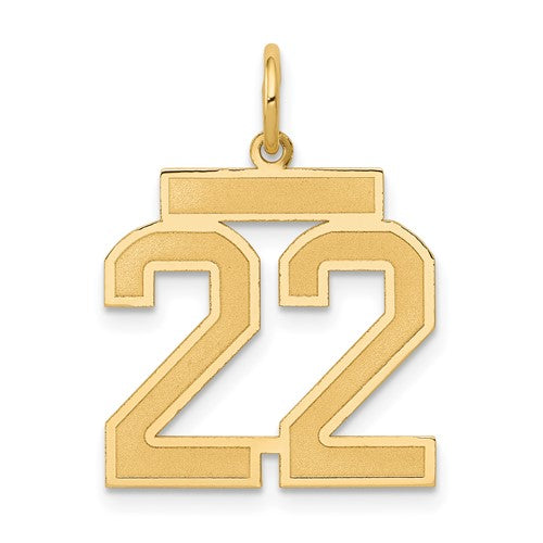 14k-medium-satin-number-22-charm-SolomonJeweler-Wichita-KS-CustomJewelry
