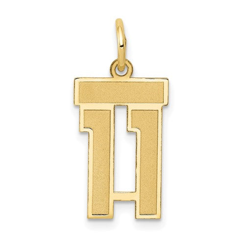 14k-small-satin-number-11-charm-SolomonJeweler-Wichita-KS-CustomJewelry