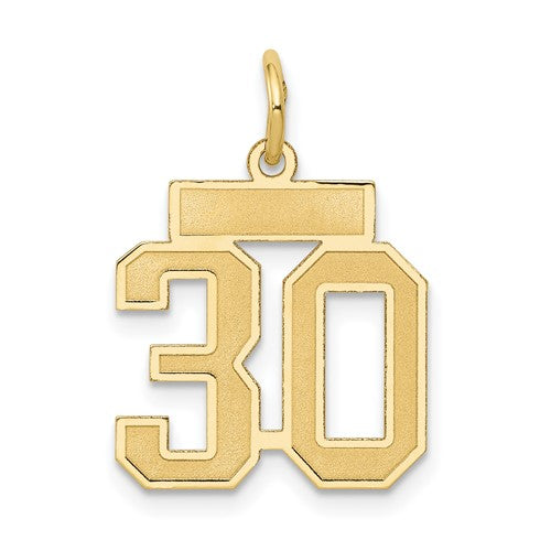 14k-small-satin-number-30-charm-SolomonJeweler-Wichita-KS-CustomJewelry