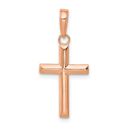 14k-rose-gold-small-cross-pendant-SolomonJeweler-Wichita-KS-CustomJewelry