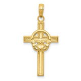 14k-polished-claddagh-cross-pendant-SolomonJeweler-Wichita-KS-CustomJewelry