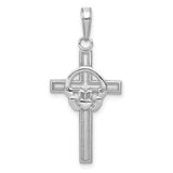 14k-white-gold-polished-claddagh-cross-pendant-SolomonJeweler-Wichita-KS-CustomJewelry
