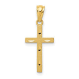 14k-satin-diamond-cut-cross-pendant-SolomonJeweler-Wichita-KS-CustomJewelry