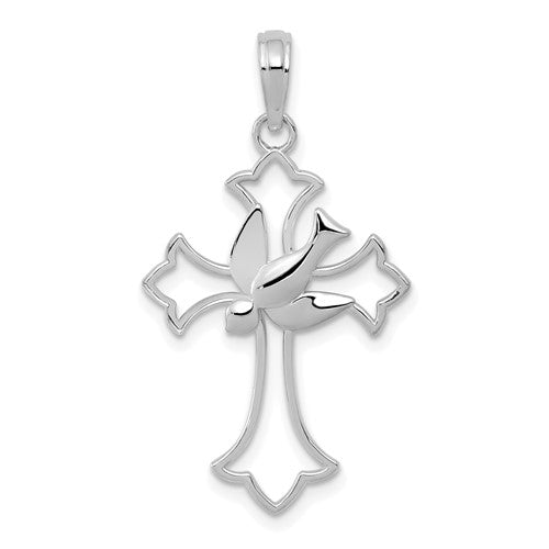 14k-white-gold-polished-cross-w-dove-charm-SolomonJeweler-Wichita-KS-CustomJewelry