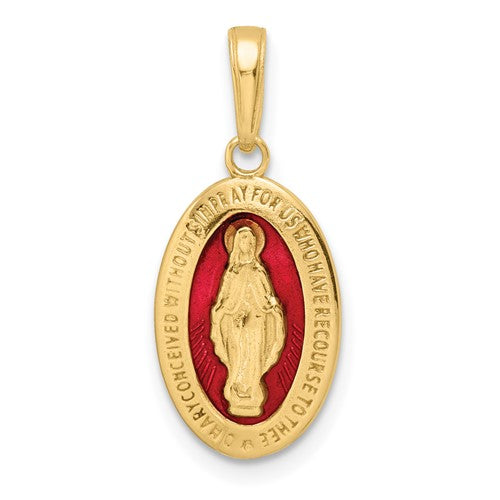 14k-red-enameled-miraculous-medal-pendant-SolomonJeweler-Wichita-KS-CustomJewelry