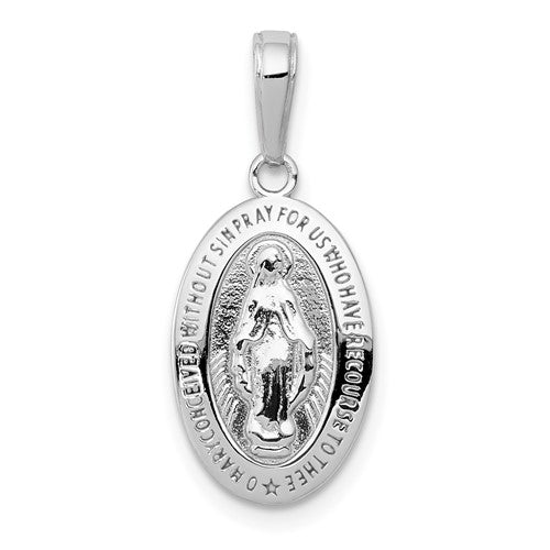 14k-white-gold-miraculous-medal-pendant-SolomonJeweler-Wichita-KS-CustomJewelry