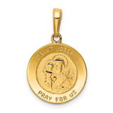 14k gold Saint Joseph medal charm, detailed religious pendant from Solomon Jewelers, showcasing intricate design and craftsmanship.