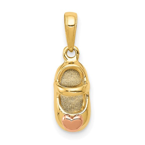 14k-3d-two-tone-baby-shoe-charm-SolomonJeweler-Wichita-KS-CustomJewelry