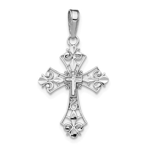 14k-white-gold-filigree-cross-charm-SolomonJeweler-Wichita-KS-CustomJewelry