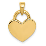 14k gold and rhodium hollow 3D reversible heart charm pendant with polished finish, designed by Solomon Jewelers.