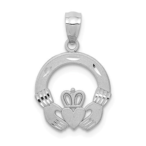 14k-white-gold-solid-d-c-claddagh-pendant-SolomonJeweler-Wichita-KS-CustomJewelry