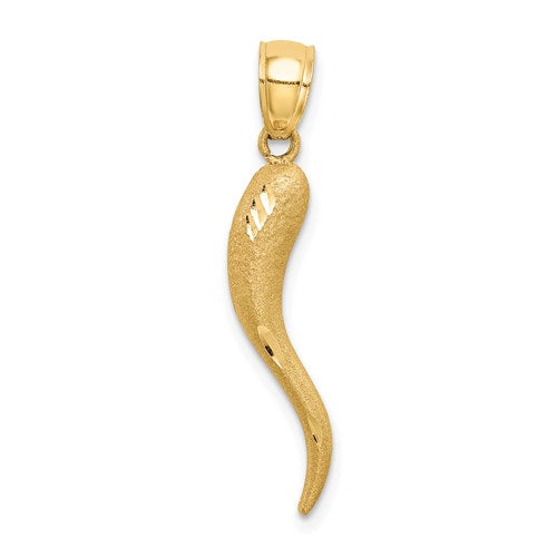 14k-solid-diamond-cut-italian-horn-charm-SolomonJeweler-Wichita-KS-CustomJewelry