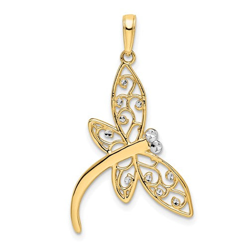 14k-and-white-rhodium-diamond-cut-filigree-dragonfly-pendant-SolomonJeweler-Wichita-KS-CustomJewelry