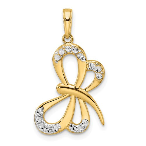 14k-and-white-rhodium-diamond-cut-dragonfly-pendant-SolomonJeweler-Wichita-KS-CustomJewelry