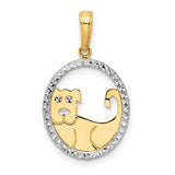 14k-and-white-rhodium-diamond-cut-dog-in-oval-pendant-SolomonJeweler-Wichita-KS-CustomJewelry