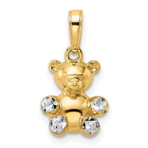 14k-w-white-rhodium-3d-diamond-cut-teddy-bear-pendant-SolomonJeweler-Wichita-KS-CustomJewelry