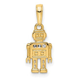 14k-w-white-rhodium-diamond-cut-robot-pendant-SolomonJeweler-Wichita-KS-CustomJewelry
