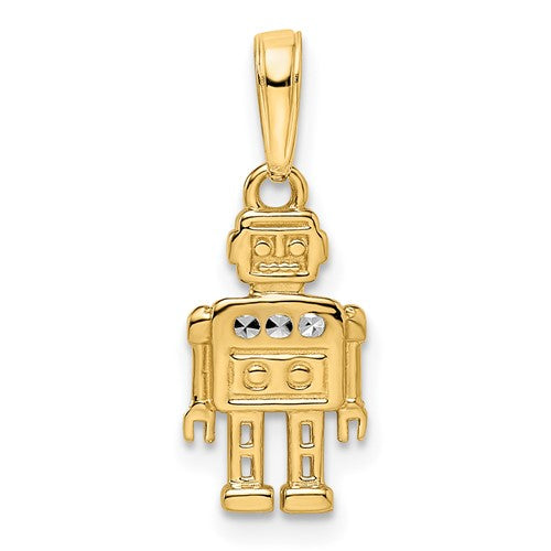 14k-w-white-rhodium-diamond-cut-robot-pendant-SolomonJeweler-Wichita-KS-CustomJewelry
